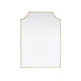 Elegant Kitchen and Bath - Notched Metal Mirror 30x42 inch - Brass