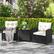 Alt View 2. Costway - 3 PCS Patio Furniture Set with Tempered Glass Coffee Table Washable Cushions - Off White,Black.