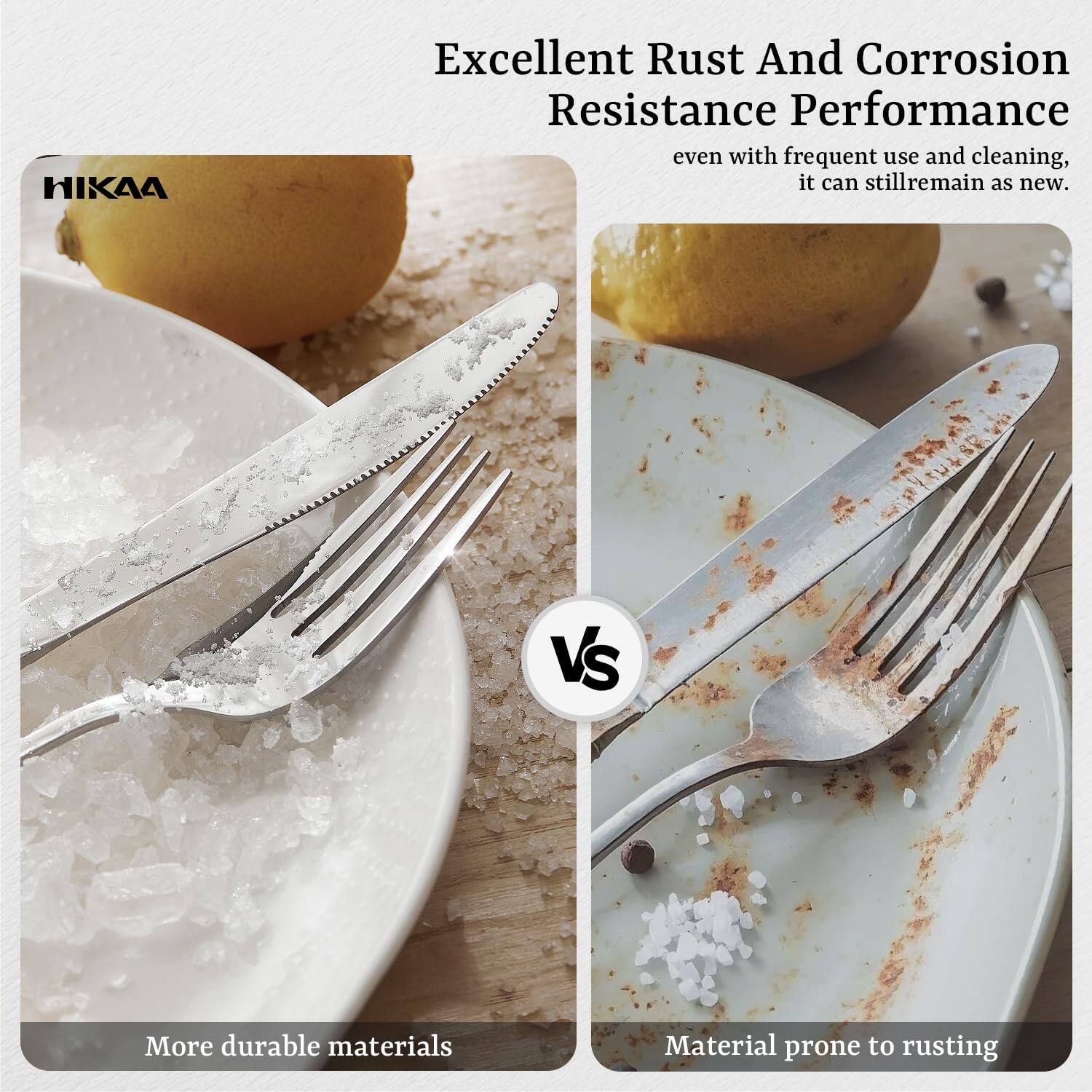 Excellent Rust And Corrosion Resistance Performance  
even with frequent use and cleaning, it can still remain as new.

More durable materials

Material prone to rusting