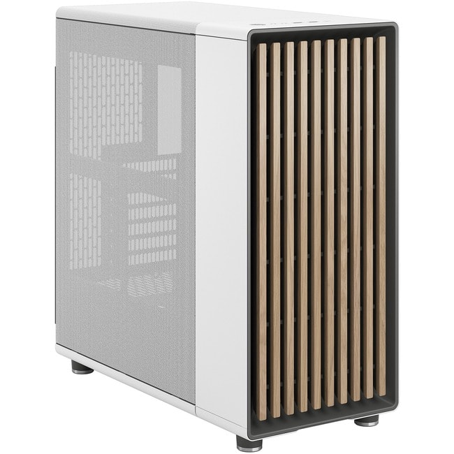 Front. Fractal Design - Fractal Design North Computer Case - Mid-tower - Chalk White - Mesh, Steel - 5 x Bay - ATX, Micro ATX, Mini ITX - White.