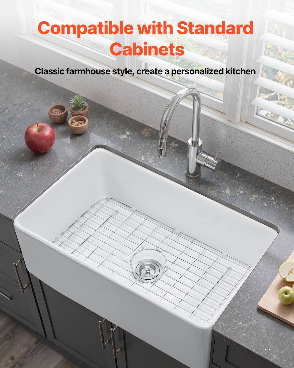 Compatible with Standard Cabinets

Classic farmhouse style, create a personalized kitchen