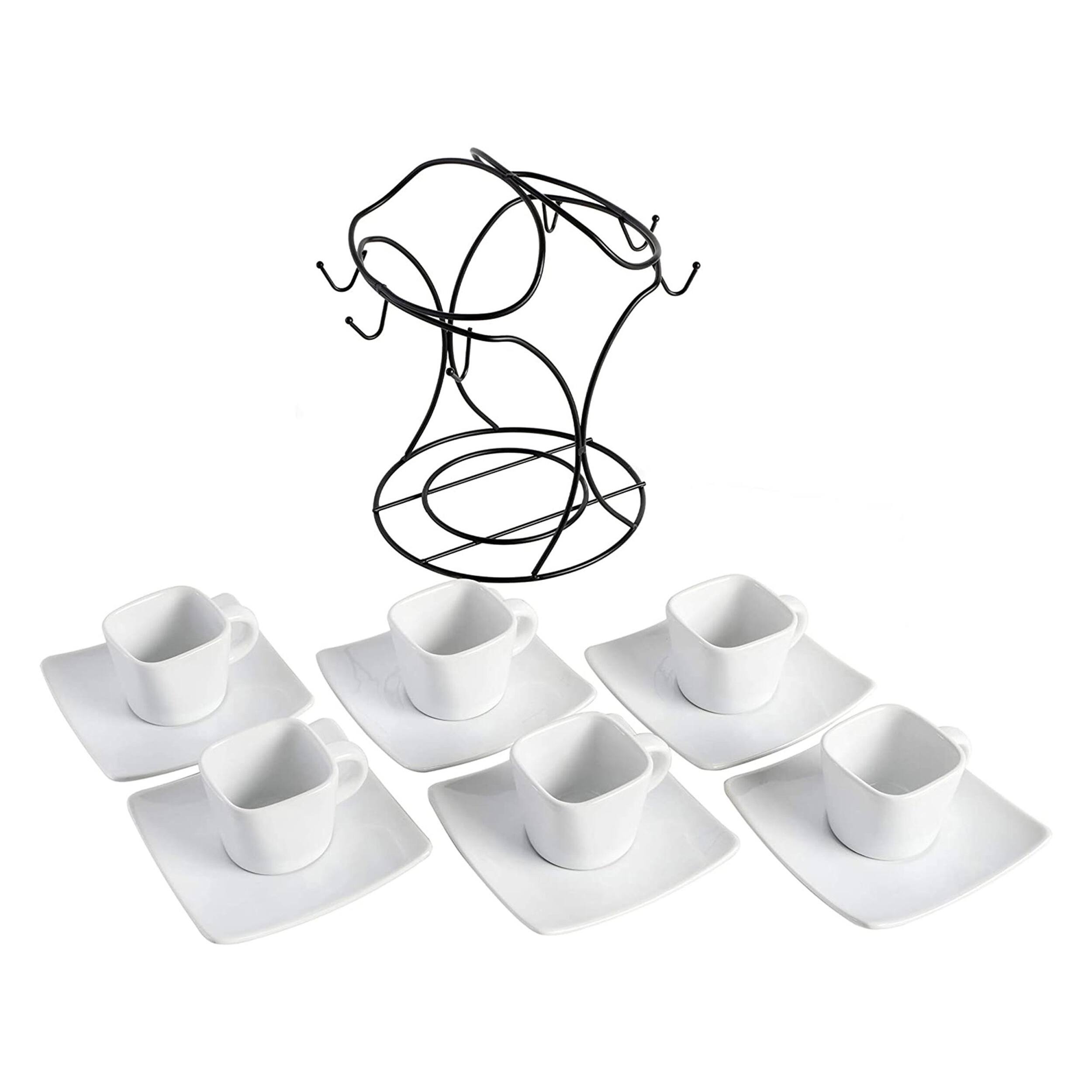 Alt View 2. Gibson - Gibson Elite Gracious Dining 12 Piece 3.25 Ounce Ceramic Espresso Cup and Saucer Set in White - White.