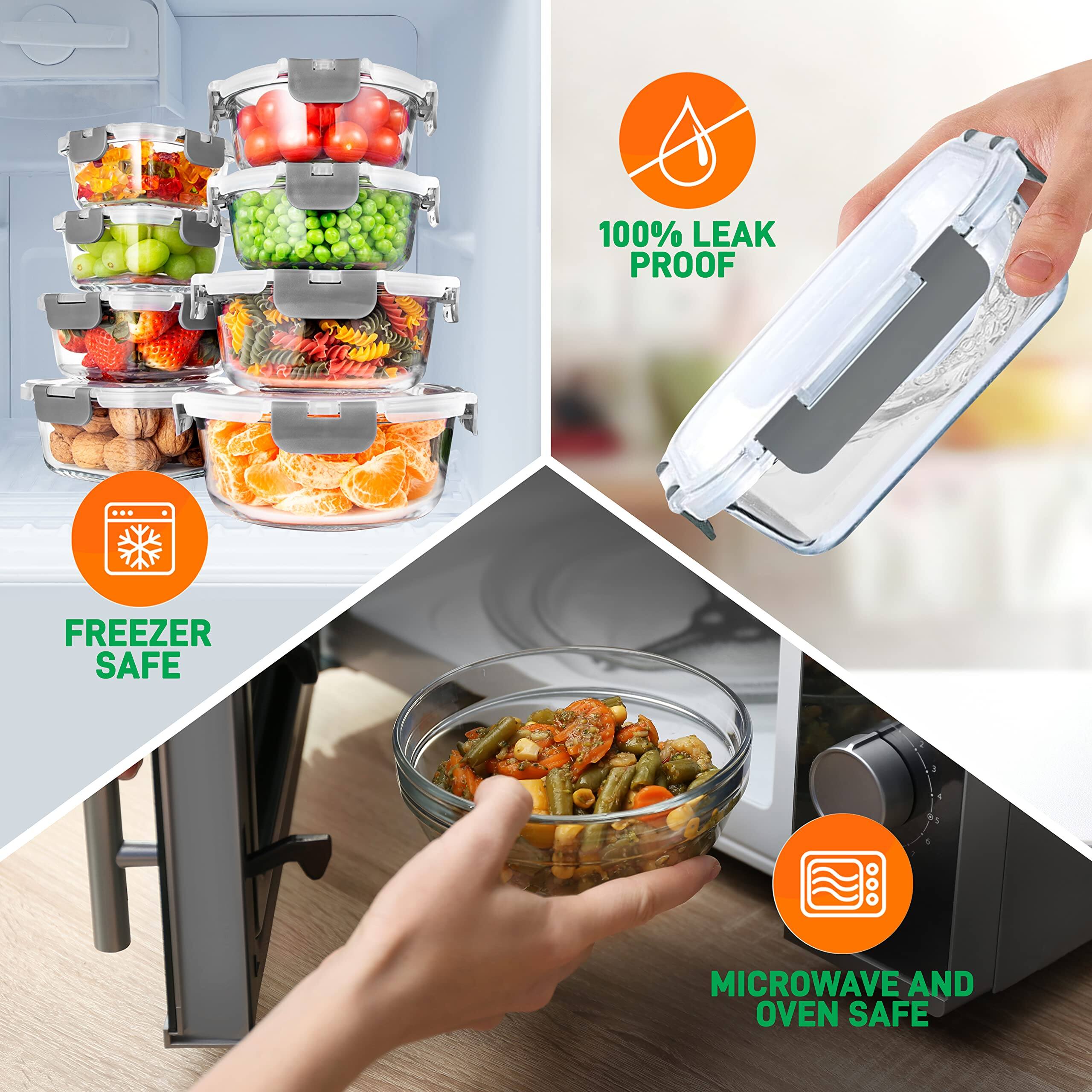 100% Leak Proof Freezer Safe: Microwave and Oven Safe