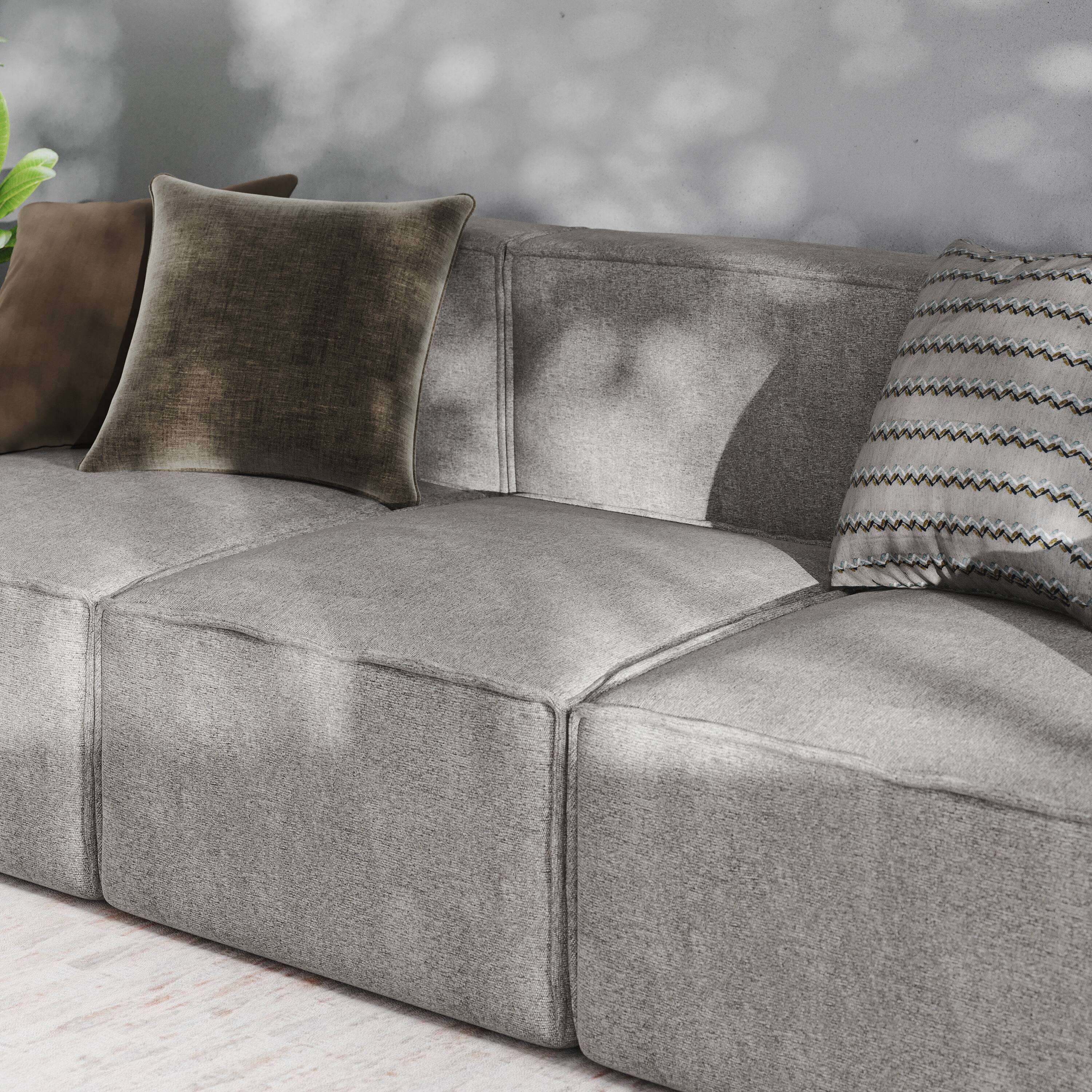 Alt View 3. Emma + Oliver - Farmount Modular Armless Middle Chair - Gray.