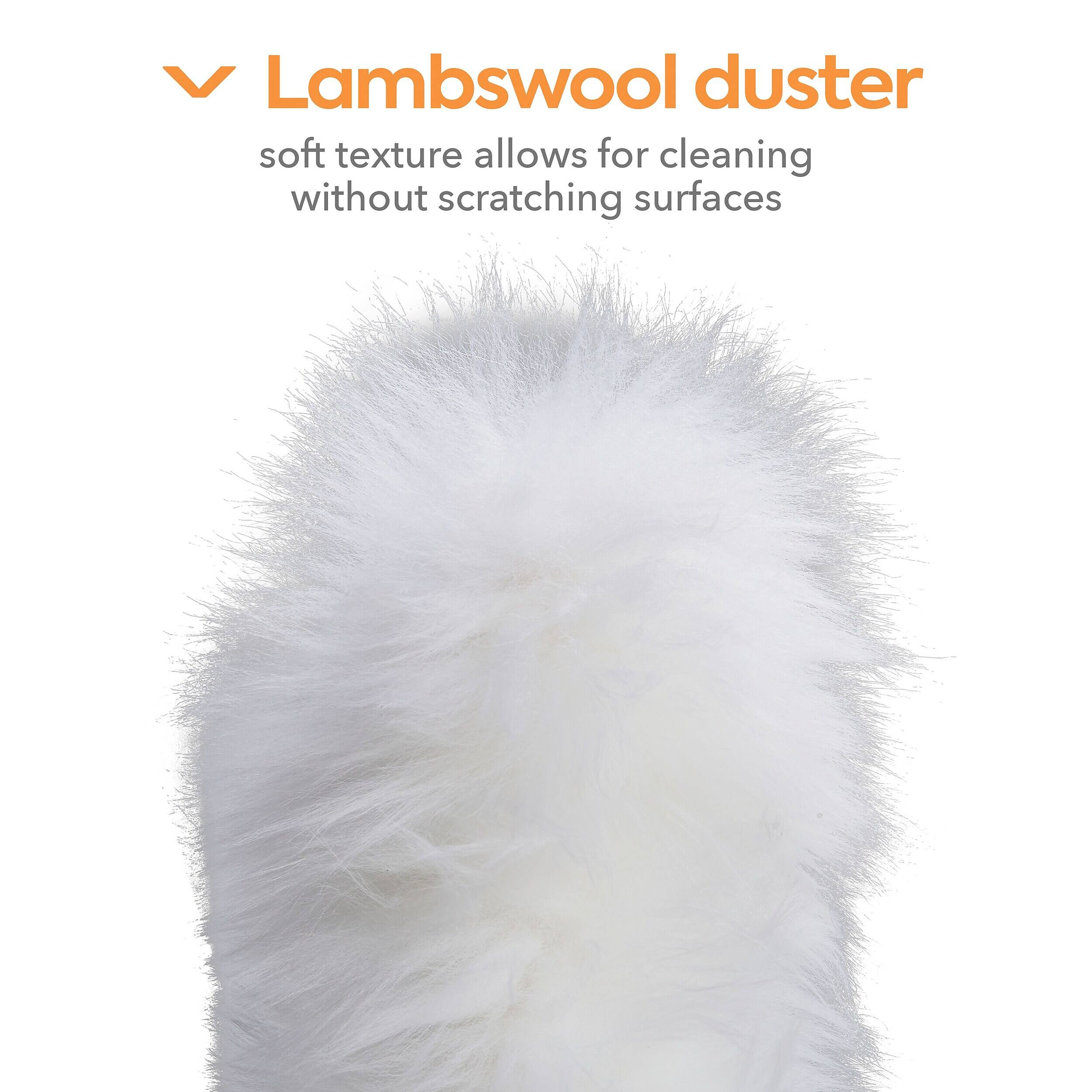 Lambswool duster  
soft texture allows for cleaning without scratching surfaces