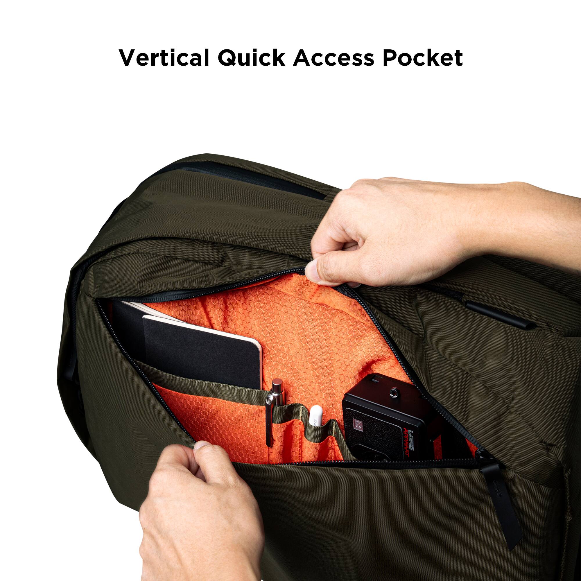 Vertical Quick Access Pocket