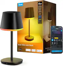 Govee RGBIC Table Lamp Classic
Indoor
Matter
Works with Alexa
Works with Google Home
- 500lm
- CRI > 85
- 2700K-6500K
- 4800mAh
- 25000H (for LED light)
- App Control
Style Your Room with and Tunable Light
Govee Table Lamp Classic