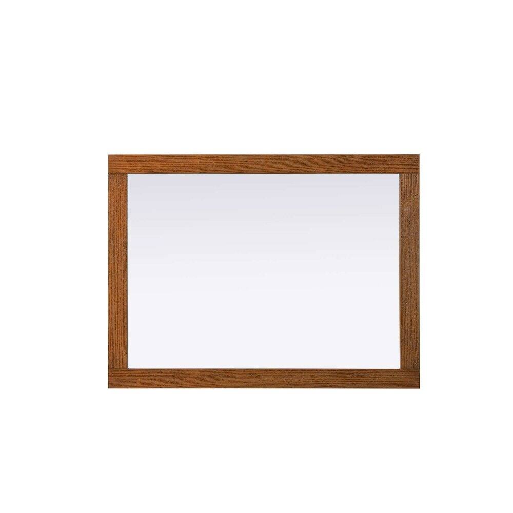 Alt View 1. Elegant Kitchen and Bath - Noah Wooden Rectangle Mirror 27 x 36 in Brandy Walnut - Brandy Walnut.