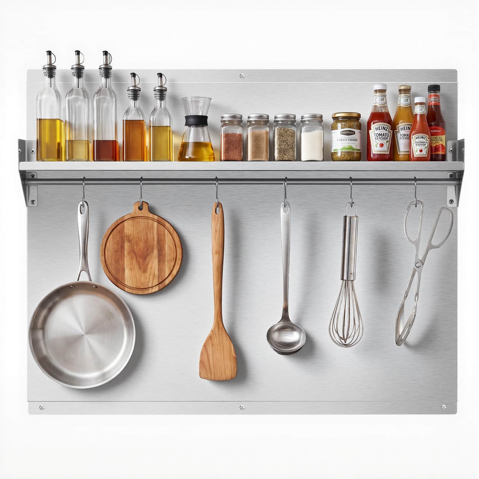 "VEVOR - 30"" x 24"" Stainless Steel Backsplash for Stove, Ultra Flat Splatter Guard with Storage Shelf & Hanging Rack - Stainless Steel Color" price history on PriceWatchPro