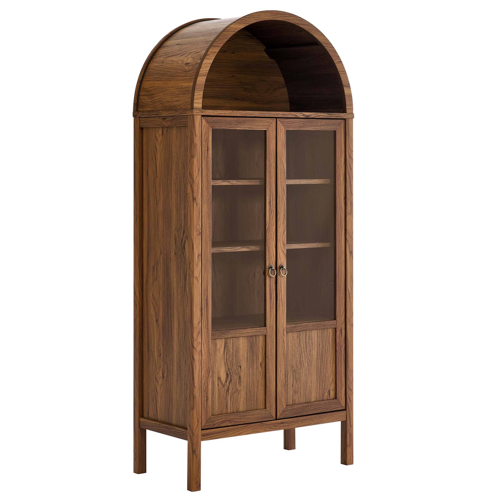 Angle. Modway - Tessa Tall Arched Storage Display Cabinet by Modway - Walnut.