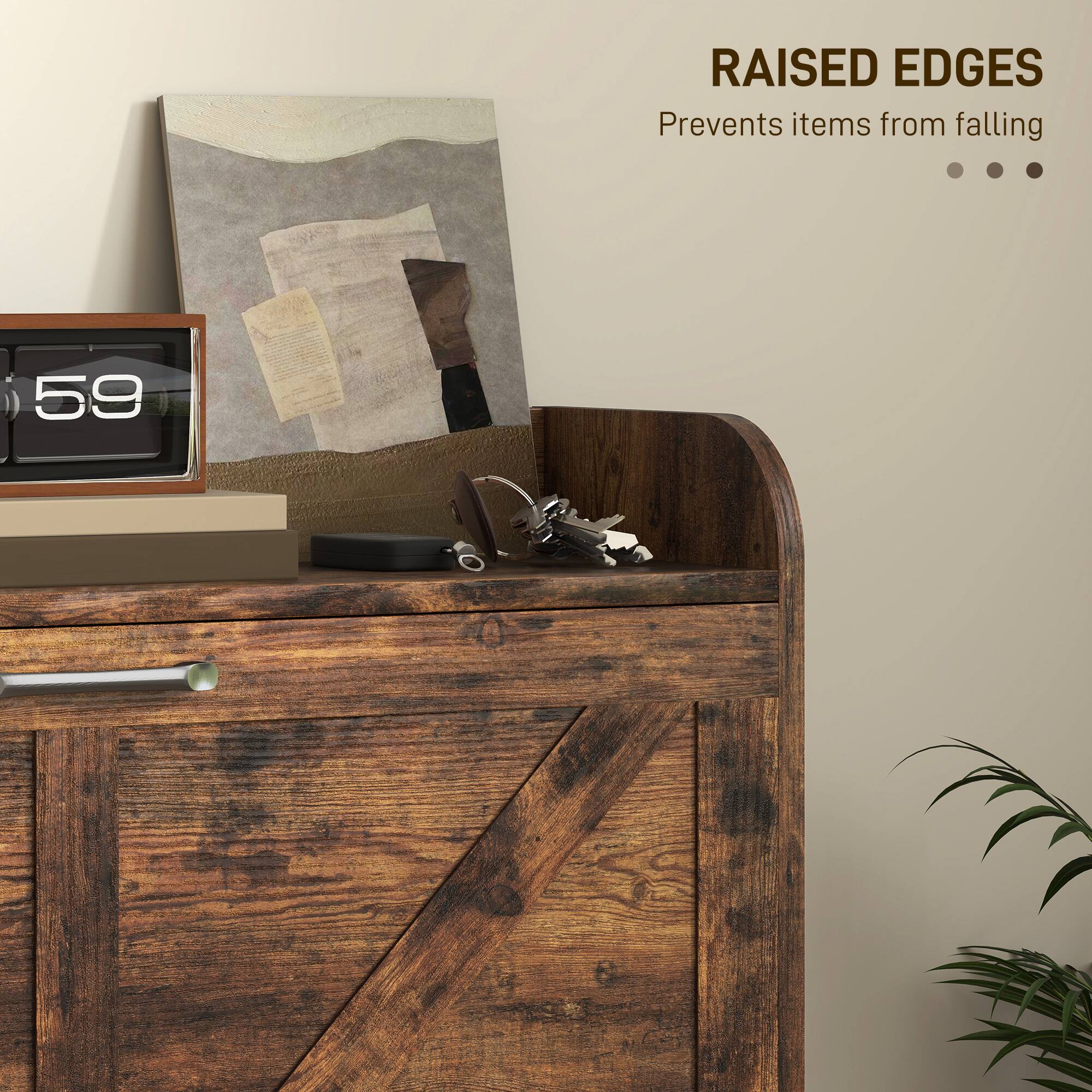 RAISED EDGES Prevents items from falling ... 59