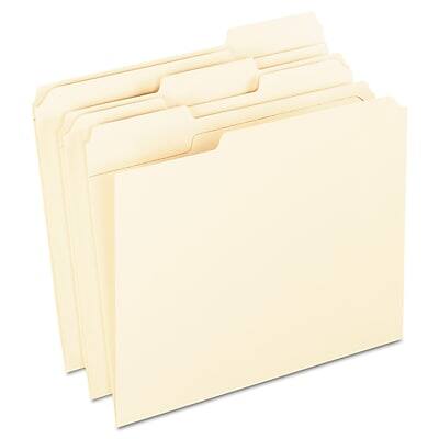 Alt View 1. Pendaflex - Recycled File Folder, 1/3-Cut Tab, Assorted, Letter Size, Manila, 100/Box - Manila.