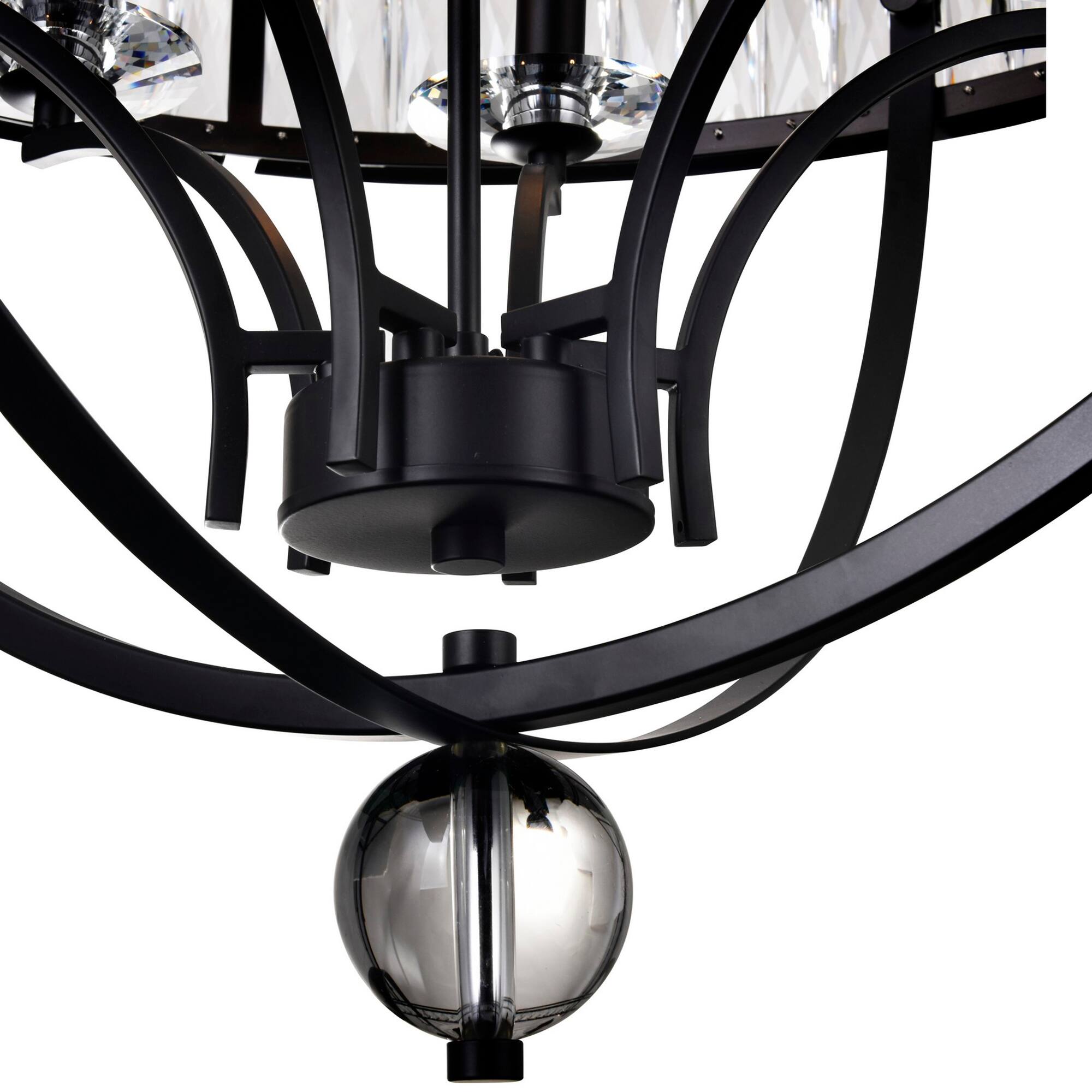 Alt View 2. CWI Lighting - Arkansas 6 Light Chandelier With Black Finish - Black.