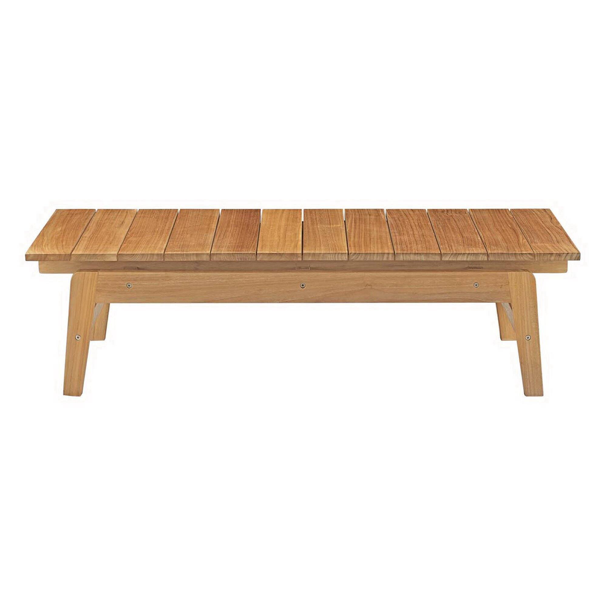 Alt View 5. Modway - Bayport 4-Piece Teak Outdoor Patio Set - Solid Teak with All-Weather Cushions - Natural White.