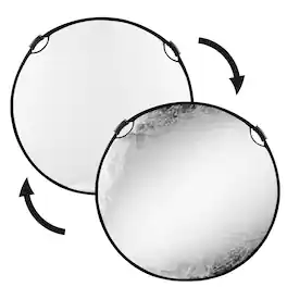 Glow - Circular Collapsible Reflector with Handles (52", Silver/White)
