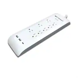 Emerson - 11-in-1 Multi-Outlet Surge Protector Charging System - White