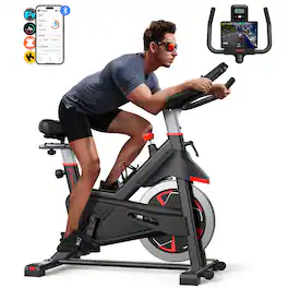 MERACH - S38 Exercise Bike Indoor Stationary Cycling Bike with 350lbs Weight Capacity 100 Resistance with LED Monitor - S38 - Black Friction
