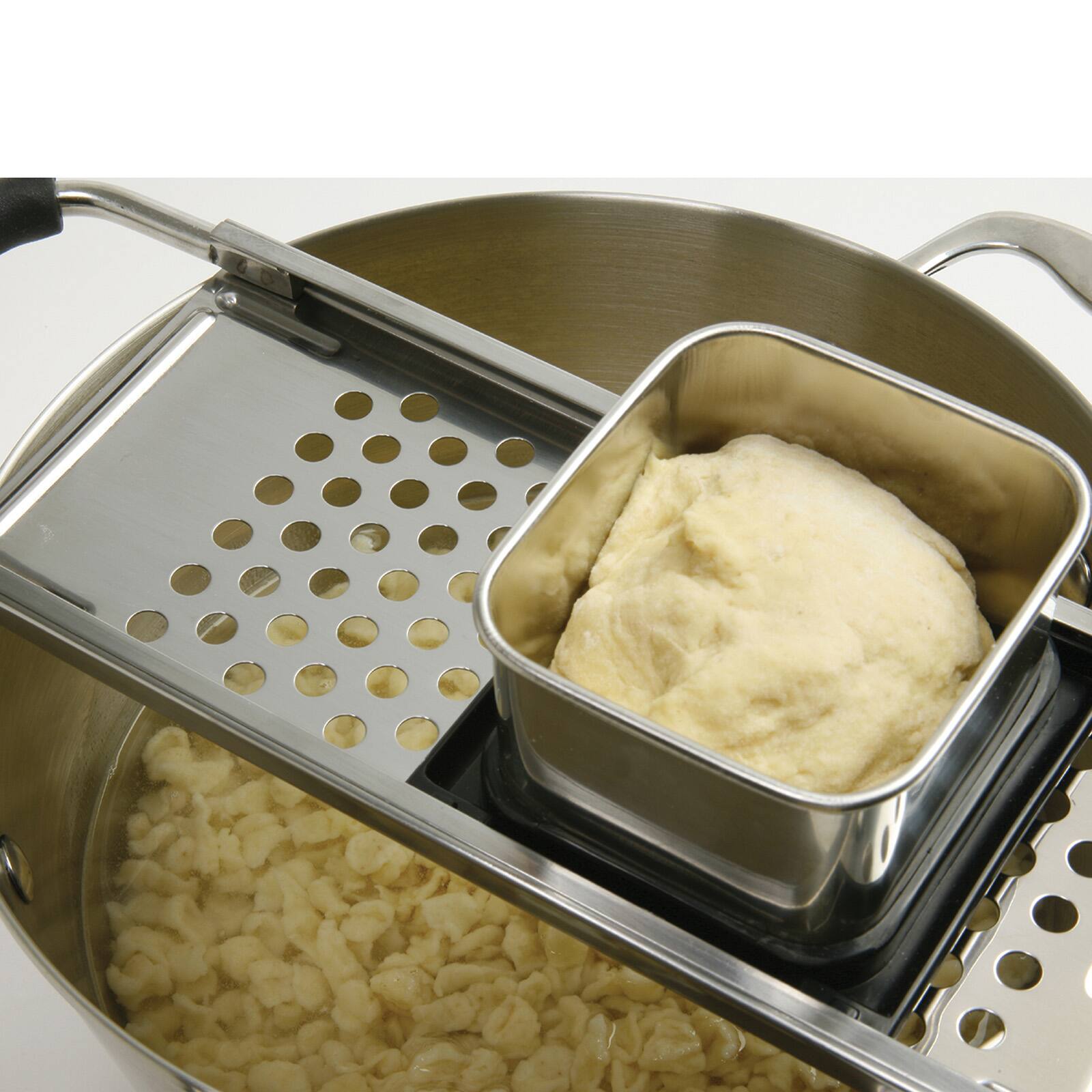 Alt View 2. Norpro - Stainless Steel Spaetzle Maker with Non-Slip Handle - Silver.