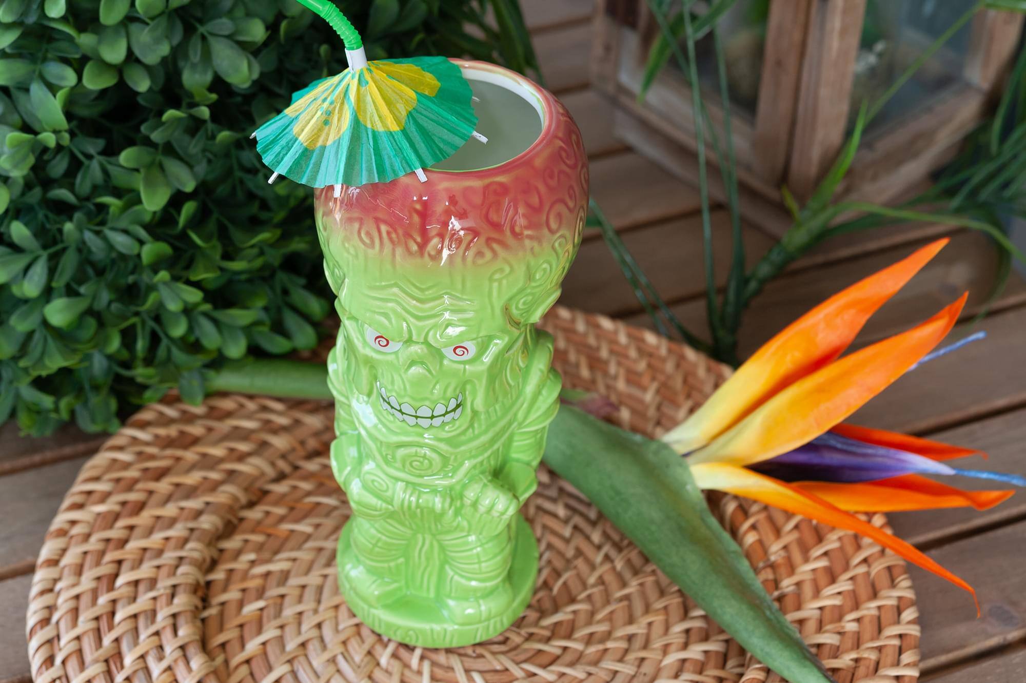 Alt View 4. ThinkGeek - Geeki Tikis Mars Attacks! Martian Trooper Ceramic Mug | Holds 18 Ounces - Green.