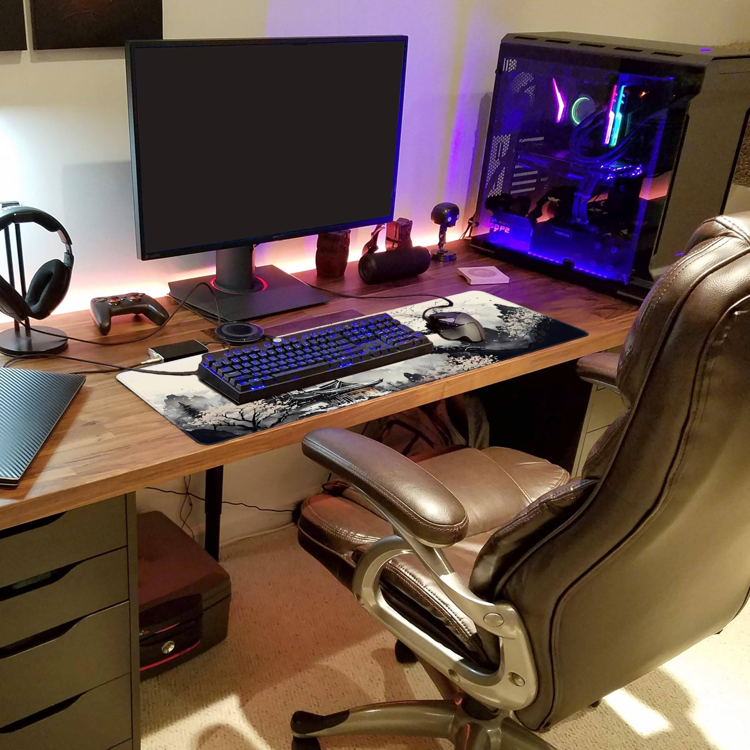 Alt View 3. Comfort Essence - Long Gaming Mouse Pad Extended Anime Large Desk With Non-slip Base Full Mat Stitched Edges For And Office - Stereokoi.