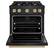 Angle. ZLINE - 30 in. Wide 4 Burner Autograph Classic Dual Fuel Black Stainless Range w/ Bronze Accents (CDRBZ-30-CB) - Black Stainless Steel.