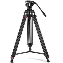 Neewer - 74" Video Tripod with Fluid Head - Professional Aluminum Stand for DSLR & Camcorder (17.6lb)