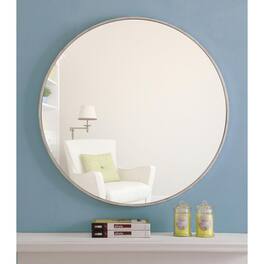 Elegant Decor - Metal frame Round Mirror 32 inch finish - Silver