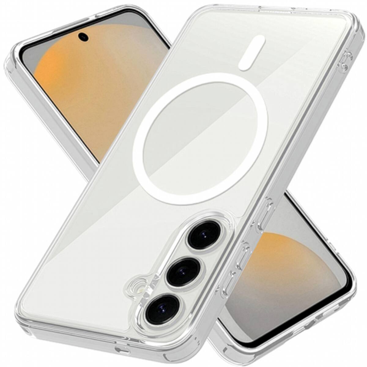 Alt View 3. Nakedcellphone - Clear Case for Samsung Galaxy S25 FE Phone - Compatible with MagSafe - Clear.
