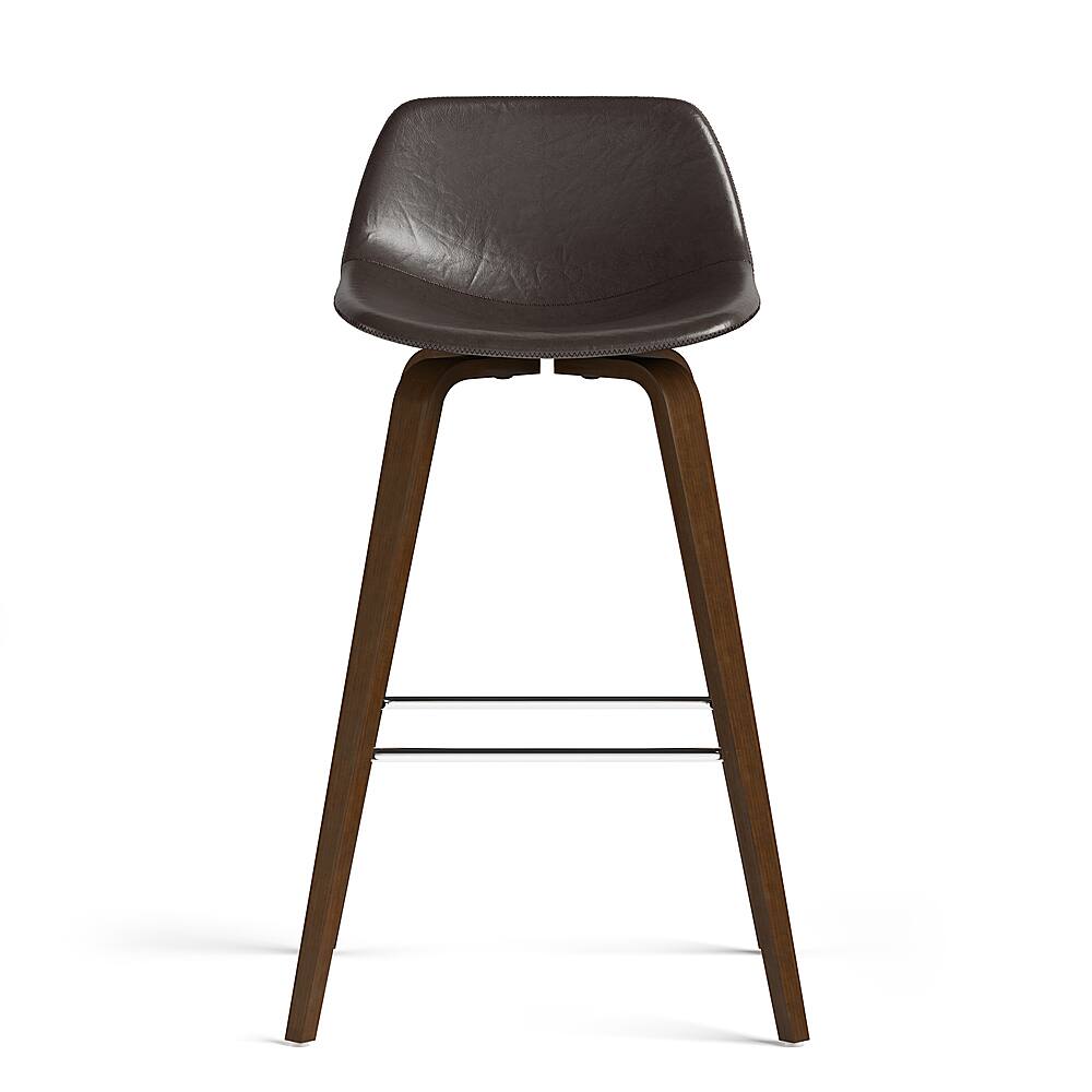 Front. Simpli Home - Randolph Bentwood Counter Height Stool (Set of 2) - Dark Brown.
