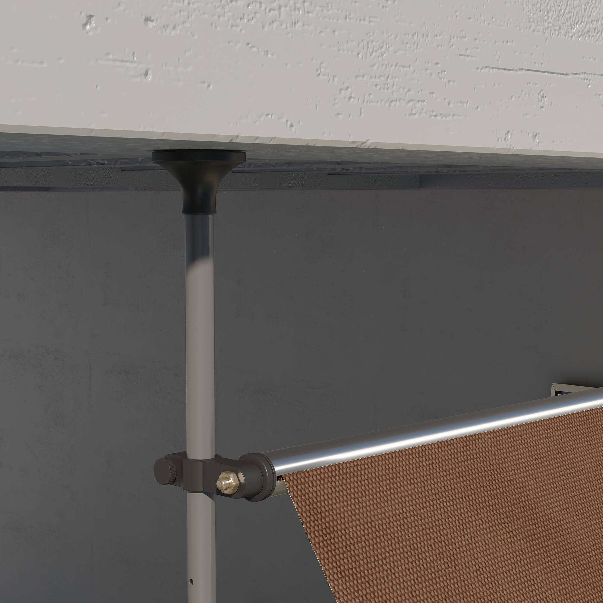 Alt View 8. Outsunny - x 4' Manual Retractable Awning, Non-Screw Patio Awning, UV Resistant - Coffee.