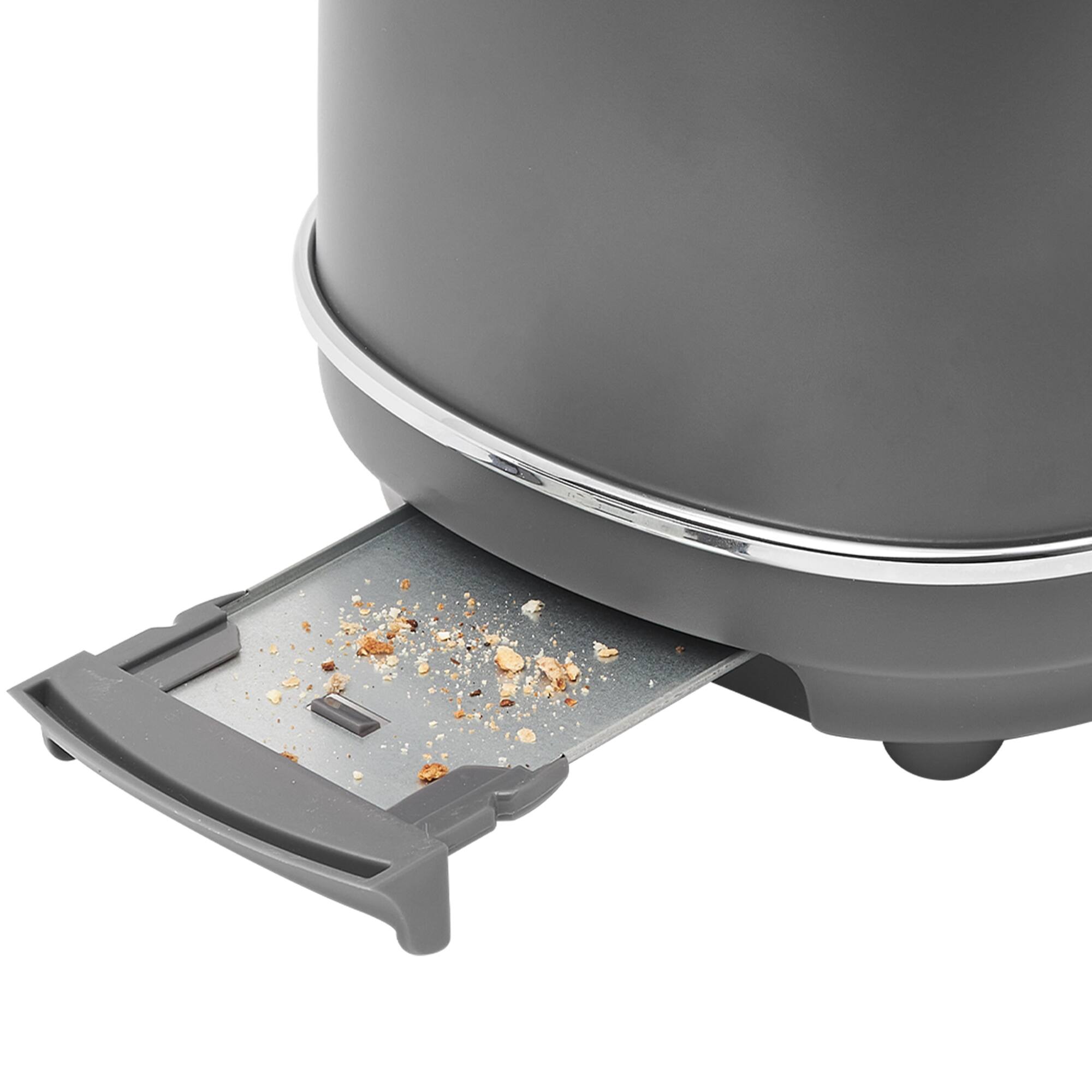 Alt View 7. Haden - Haden Chelsea Stainless Steel 2 Slice Toaster, Extra Wide Slots, Grey & Chrome - Grey & Chrome.