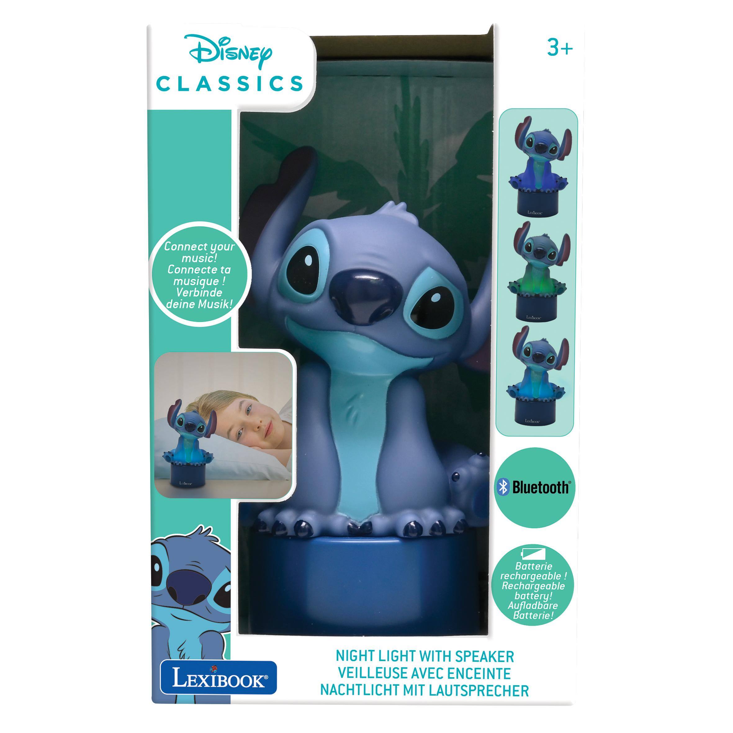 Disney CLASSICS 3+  
Connect your music!  
Connecte ta musique !  
Verbinde deine Musik!  
Bluetooth  
Batterie rechargeable !  
Rechargeable battery!  
Aufladbare Batterie!  
NIGHT LIGHT WITH SPEAKER  
LEVEUSE AVEC ENCEINTE  
NACHTLICHT MIT LAUTSPRECHER