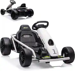 GARVEE - 24V Ride-On Go Kart for Teens, Dual 300W Motors, 9Ah Battery, 8MPH Fast Speed, Drifting Wheels, Music & Horn,Metal Frame