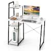 Front. Costway - Costway Computer Desk with Shelves, 47.5” Home Office Desk with Bookshelf Modern Study Writing Desk for Bedroom - White,Black.