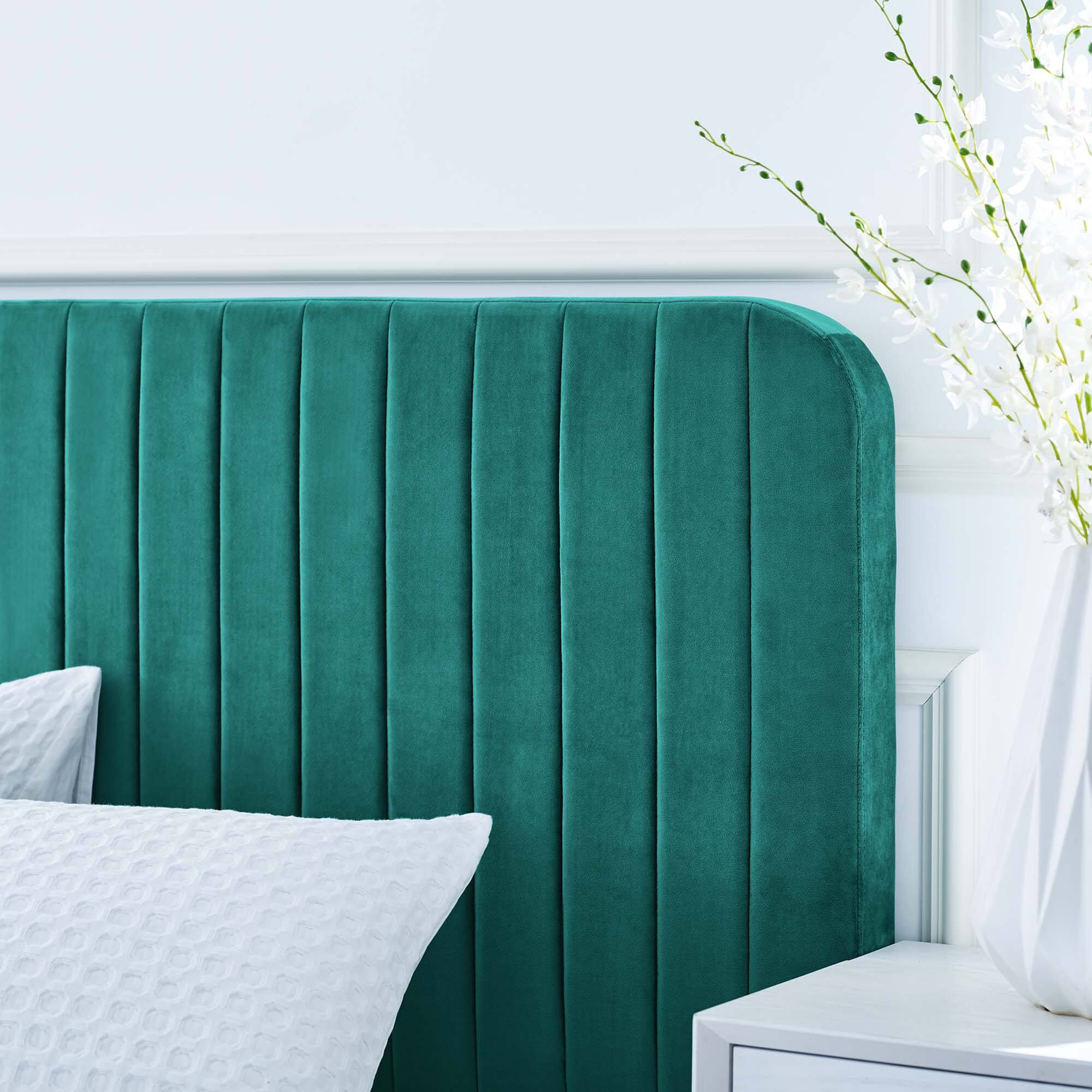 Alt View 5. Modway - Rhiannon Diamond Tufted Upholstered Performance Velvet Queen Bed - Gray.