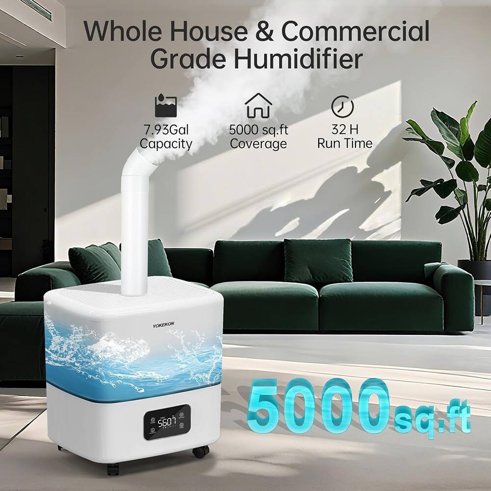 Whole House & Commercial Grade Humidifier

- 7.93 Gal Capacity
- 5000 sq.ft Coverage
- 32 H Run Time

5000 sq.ft