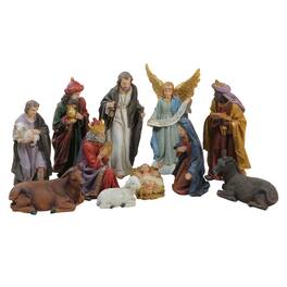 Northlight - Christmas Nativity Figurine Set - 12.25" - 11-Piece - Blue