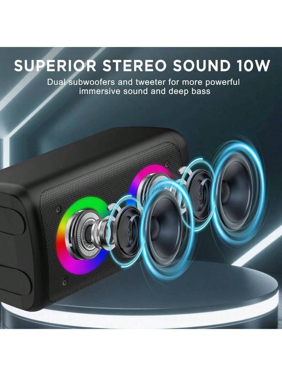 SUPERIOR STEREO SOUND 10W  
Dual subwoofers and tweeter for more powerful immersive sound and deep bass.