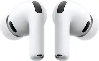 Front. Apple - AirPods Pro 3, Wireless Active Noise Cancelling Earbuds with Heart Rate Sensing Feature - White.