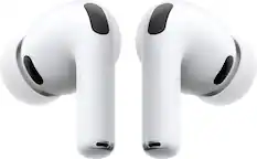 Front. Apple - AirPods Pro 3, Wireless Active Noise Cancelling Earbuds with Heart Rate Sensing Feature - White.