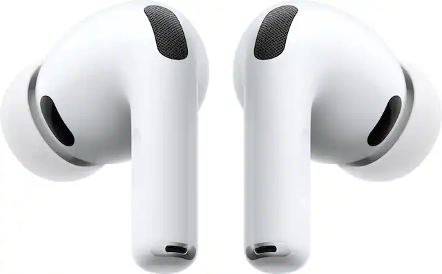 Front. Apple - AirPods Pro 3, Wireless Active Noise Cancelling Earbuds with Heart Rate Sensing Feature - White.