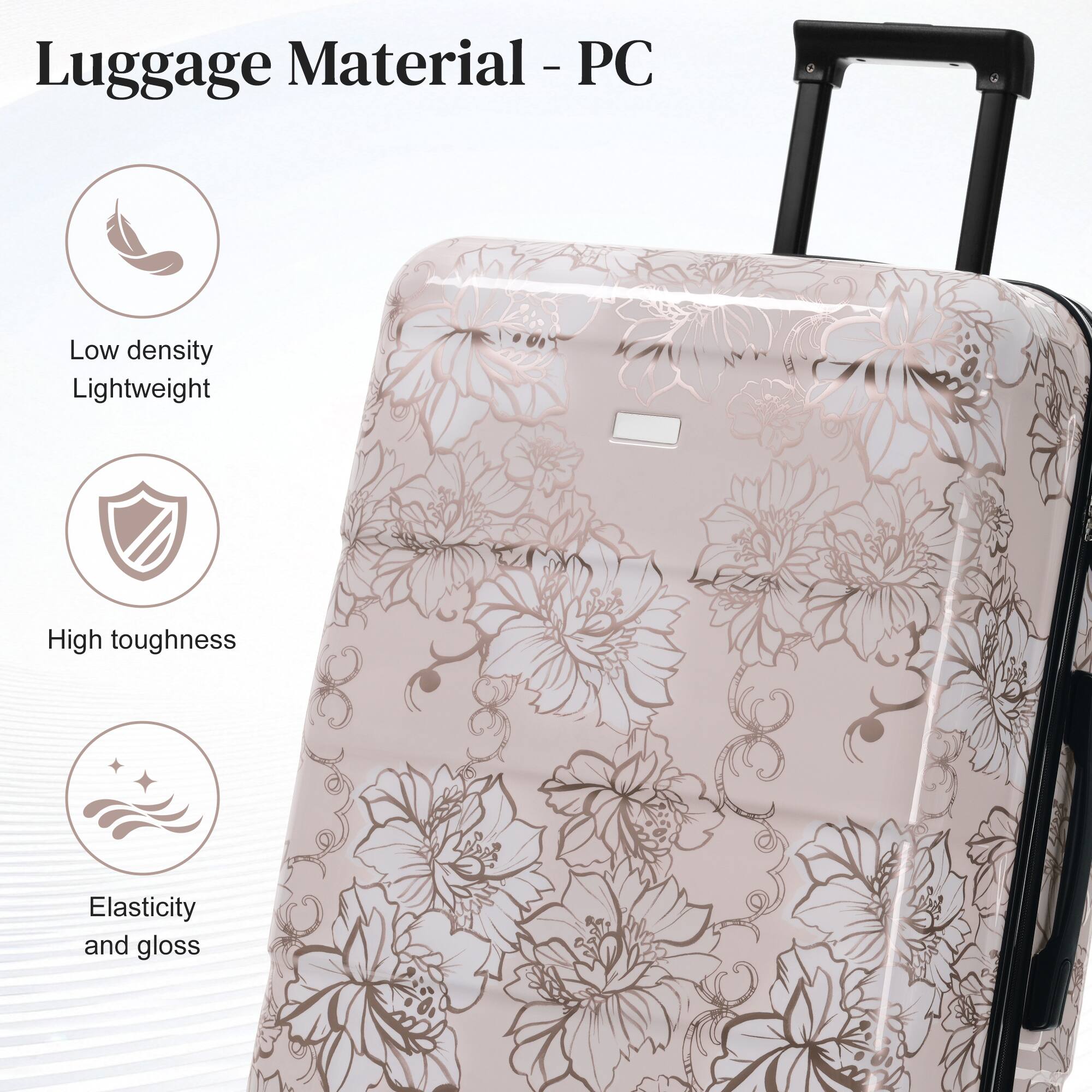Luggage Material - PC

- Low density
- Lightweight
- High toughness
- Elasticity and gloss