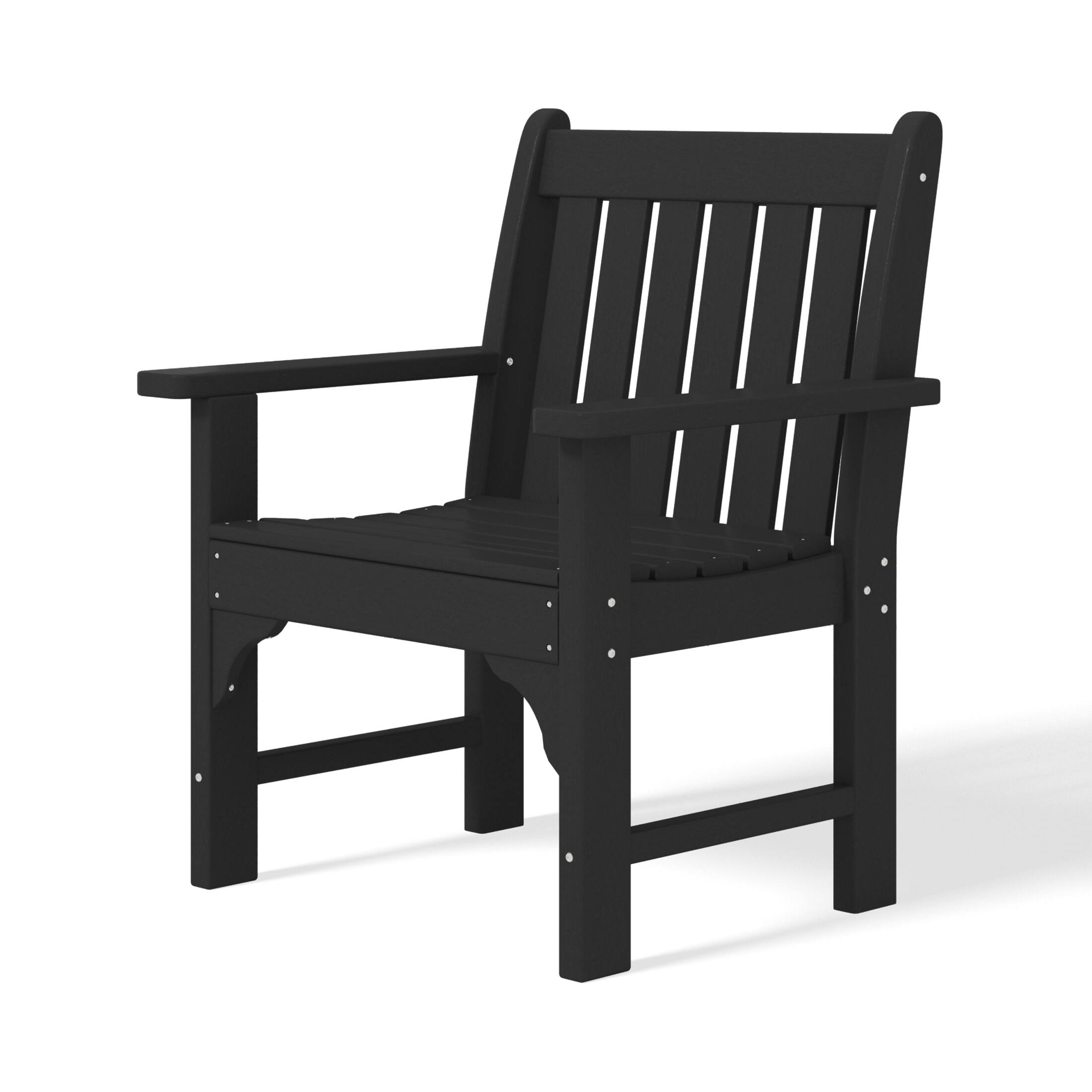 Alt View 4. WestinTrends - WestinTrends Malibu Outdoor Patio HDPE Adirondack Dining Arm Chairs (Set of 2) - Black.