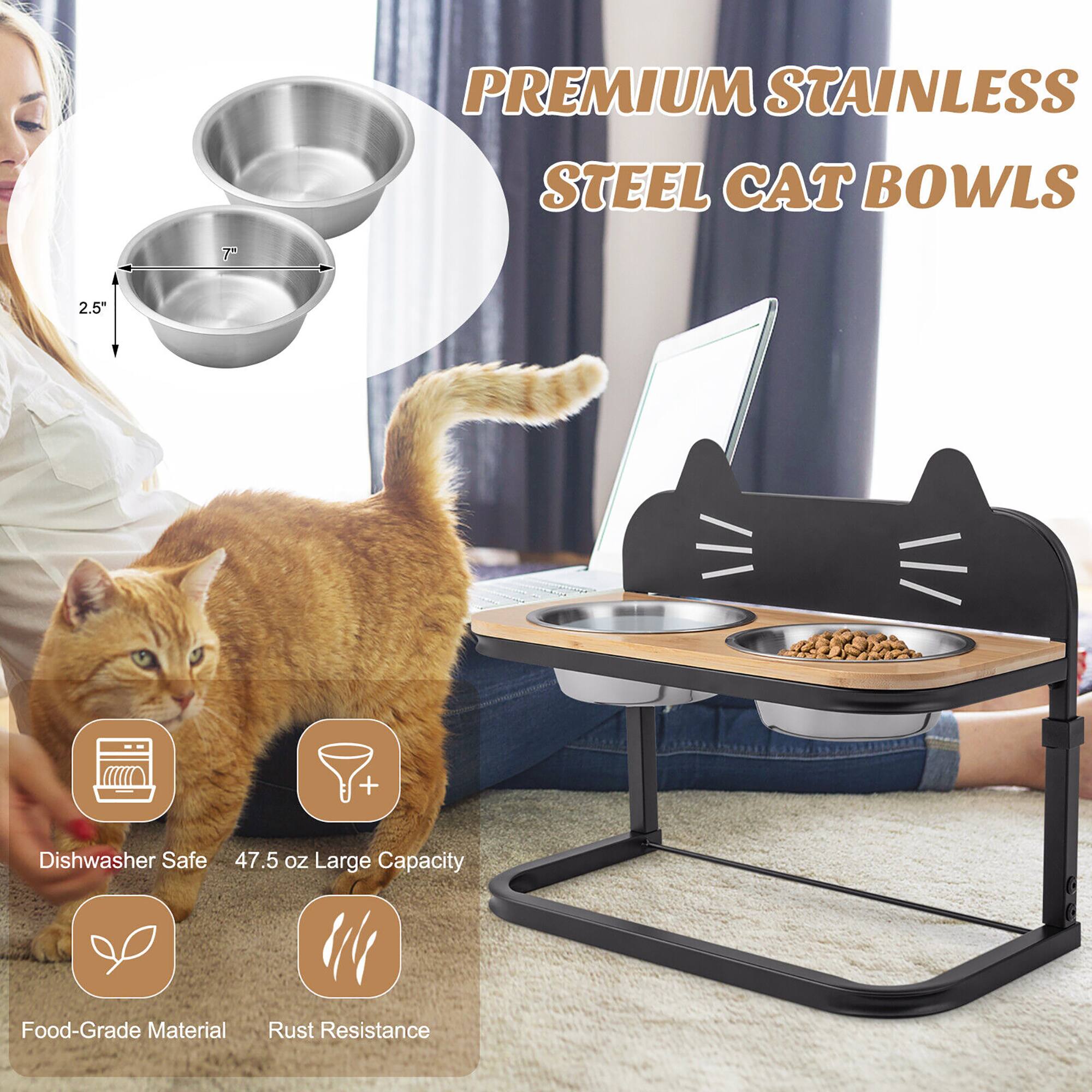 PREMIUM STAINLESS STEEL CAT BOWLS

- 7" Diameter
- 2.5" Height
- Dishwasher Safe
- 47.5 oz Large Capacity
- Food-Grade Material
- Rust Resistance