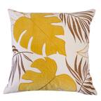 Front. LuXeo - Cotton Reversible Throw Pillow, Size: 20"x20" - MUSTARD.