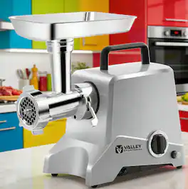 Breezary - Electric Meat Grinder #12 with 575W Motor, Stainless Steel Mincer, Sausage Stuffer Kit & ETL-Certified Safety Design - Silver Meat Grinder
