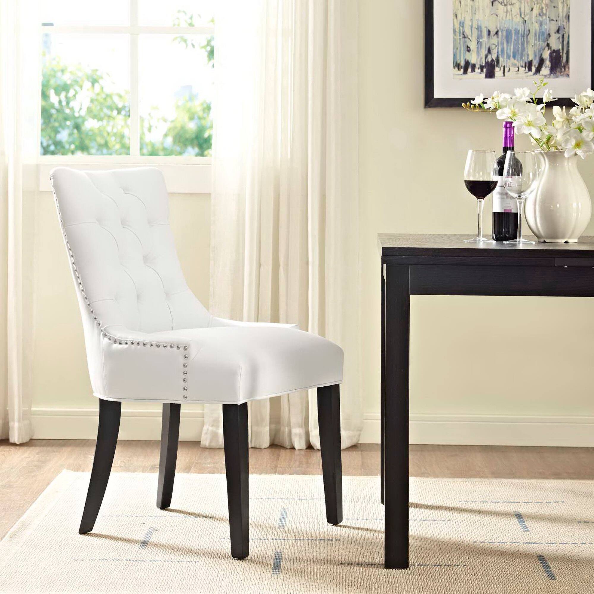 Back. Modway - Regent Tufted Vegan Leather Dining Chair by Modway - White.