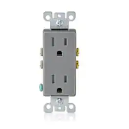 Leviton - Decora 15 amps 125 V Duplex Outlet 5-15R 1 pk - Gray