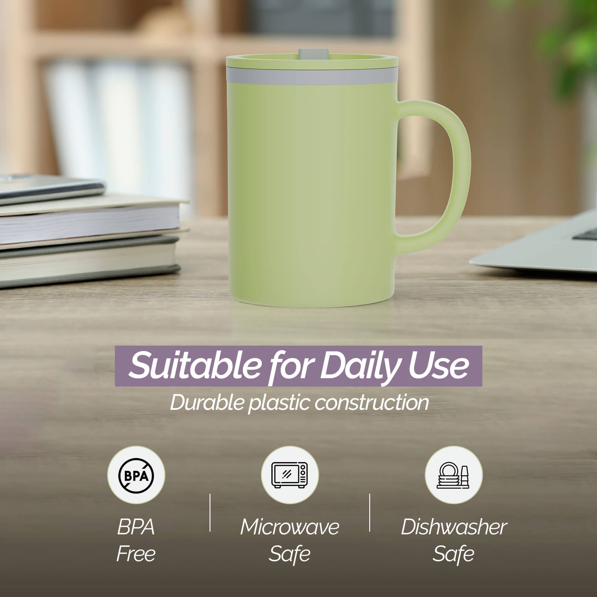 Suitable for Daily Use  
Durable plastic construction  
BPA Free  
Microwave Safe  
Dishwasher Safe