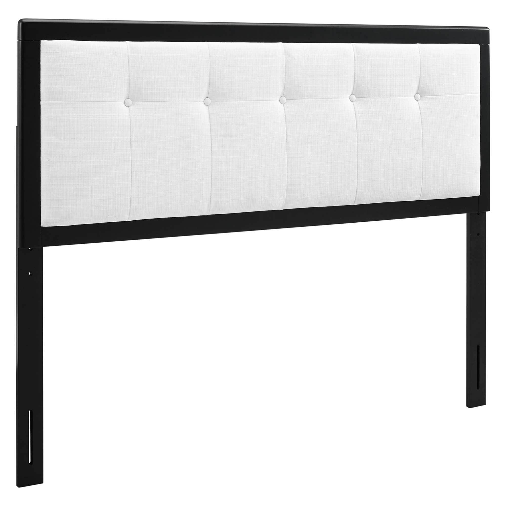 Draper Tufted Fabric and Wood King Headboard by Modway - White